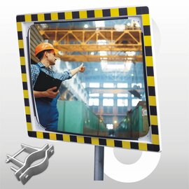 Industriespiegel acryl 80x100 cm, beugel 48-90 mm