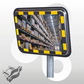 Industriespiegel RVS 45x60 cm, beugel 48-90 mm