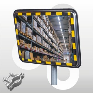 Industriespiegel RVS 60x80 cm, beugel 48-90 mm