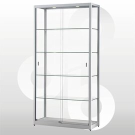 Vitrine 100x40x200 geanodiseerd aluminium haaks profiel