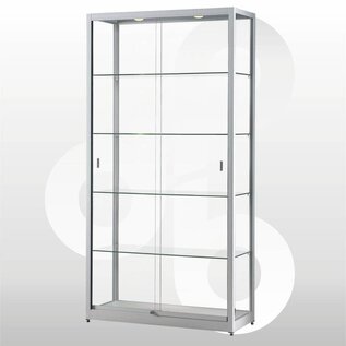 Vitrine 100x40x200 geanodiseerd aluminium haaks profiel