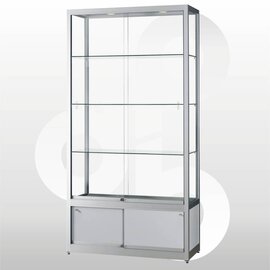 vitrinekast 100x40x200 met onderkast alu haaks profiel