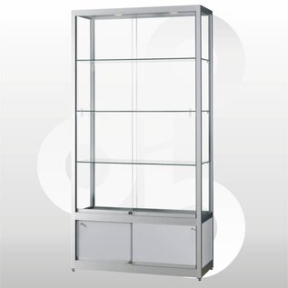 vitrinekast 100x40x200 met onderkast alu haaks profiel