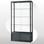 vitrinekast 100x40x200 met onderkast zwart haaks profiel