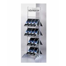 Stander Alpha 56*50*164 cm zilver met 8 etage in acryl, vuldiept