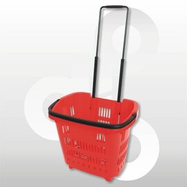 Verrijdbare winkelmand 34L ROOD