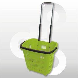 Verrijdbare winkelmand 34L LICHTGROEN
