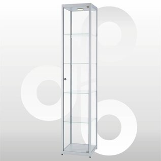 Vitrine 40x40x200 geanodiseerd  aluminium haaks profiel