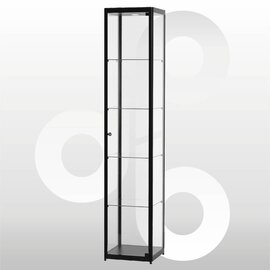 Vitrine 40x40x200 geanodiseerd zwart haaks profiel