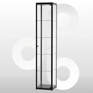 Vitrine 40x40x200 geanodiseerd zwart haaks profiel