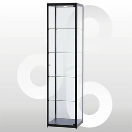 Vitrine 50x50x200 geanodiseerd Zwart haaks profiel