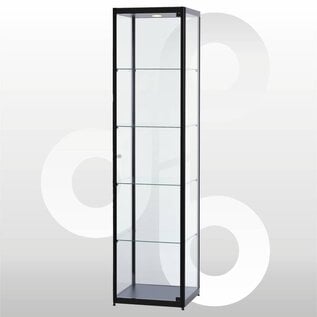 Vitrine 50x50x200 geanodiseerd Zwart haaks profiel