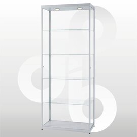 Vitrine 80x40x200 geanodiseerd aluminium haaks profiel