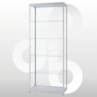 Vitrine 80x40x200 geanodiseerd aluminium haaks profiel