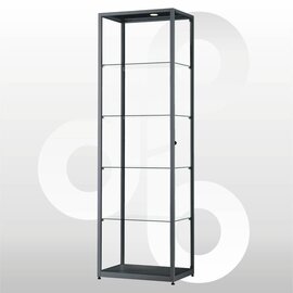 Vitrine 60x40x200 geanodiseerd Zwart haaks profiel