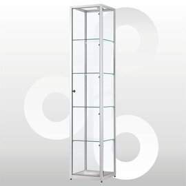 Vitrinekast 40x40x200 geanodiseerd aluminium haaks profiel