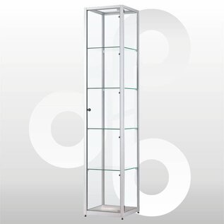 Vitrinekast 40x40x200 geanodiseerd aluminium haaks profiel