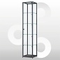 Vitrinekast 40x40x200 geanodiseerd zwart haaks profiel