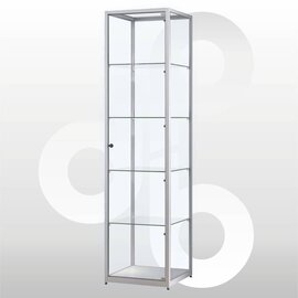 Vitrinekast 50x50x200 geanodiseerd aluminium haaks profiel