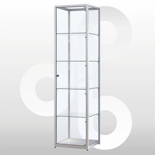 Vitrinekast 50x50x200 geanodiseerd aluminium haaks profiel