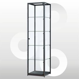 Vitrinekast 50x50x200 geanodiseerd zwart haaks profiel