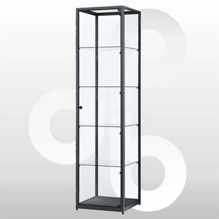Vitrinekast 50x50x200 geanodiseerd zwart haaks profiel