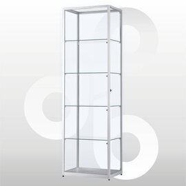 Vitrinekast 60x40x200 geanodiseerd aluminium haaks profiel