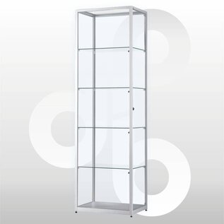 Vitrinekast 60x40x200 geanodiseerd aluminium haaks profiel