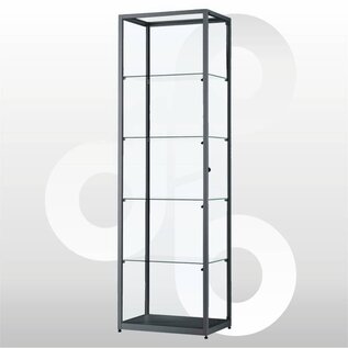 Vitrinekast 60x40x200 geanodiseerd zwart haaks profiel