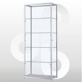 Vitrinekast 80x40x200 geanodiseerd aluminium haaks profiel