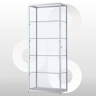 Vitrinekast 80x40x200 geanodiseerd aluminium haaks profiel