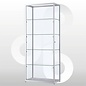 Vitrinekast 80x40x200 geanodiseerd aluminium haaks profiel