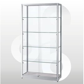 Vitrinekast 100x40x200 geanodiseerd aluminium haaks profiel
