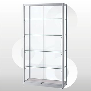 Vitrinekast 100x40x200 geanodiseerd aluminium haaks profiel