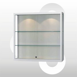 Wandvitrine 100 x 30 x 100 Geanodiseerd aluminium haaks profiel