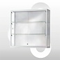Wandvitrine 100x30x100 Geanodiseerd aluminium haaks profiel