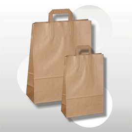 Draagtas kraft naturel formaat 22+10x28 cm