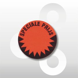 Fluorsticker Rood "Speciale Prijs" 35 mm