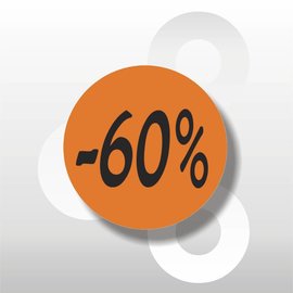 Etiket -60% 500 op rol oranje