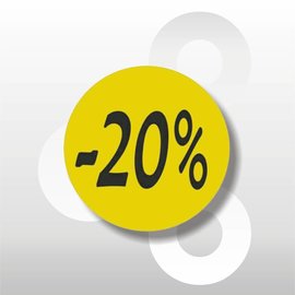 Etiket fluor geel -20% 500/rol