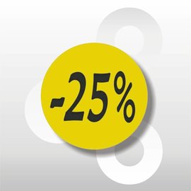 Etiket fluor geel -25% 500/rol