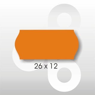 Etiket 26 x 12 Fluor Oranje PERMANENT. Blitz C6/C8 UNO enkelkops