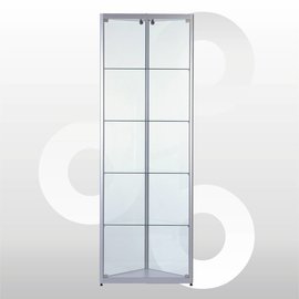 Hoekvitrine 50 x 200 geanodiseerd aluminium