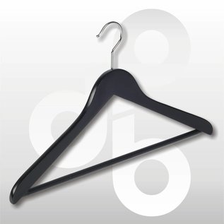 Blouse/shirt hanger zwart gelakt 43 cm met broeklat