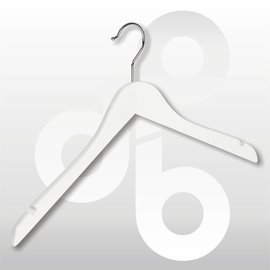 Blouse/shirt hanger wit gelakt 44 cm met rokinkeping