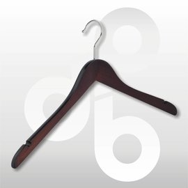 Blouse /shirt hanger Wengé licht geknikt 44 cm met rokinkeping