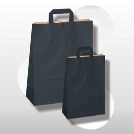 Draagtas kraft formaat 22+11x36 cm ZWART