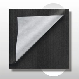 Dubbelzijdig kraft zwart met zilver 50 cm 200 mtr