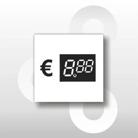 Digitale prijskaartjes tot € 10 WIT 39 mm hoog 100 stuks