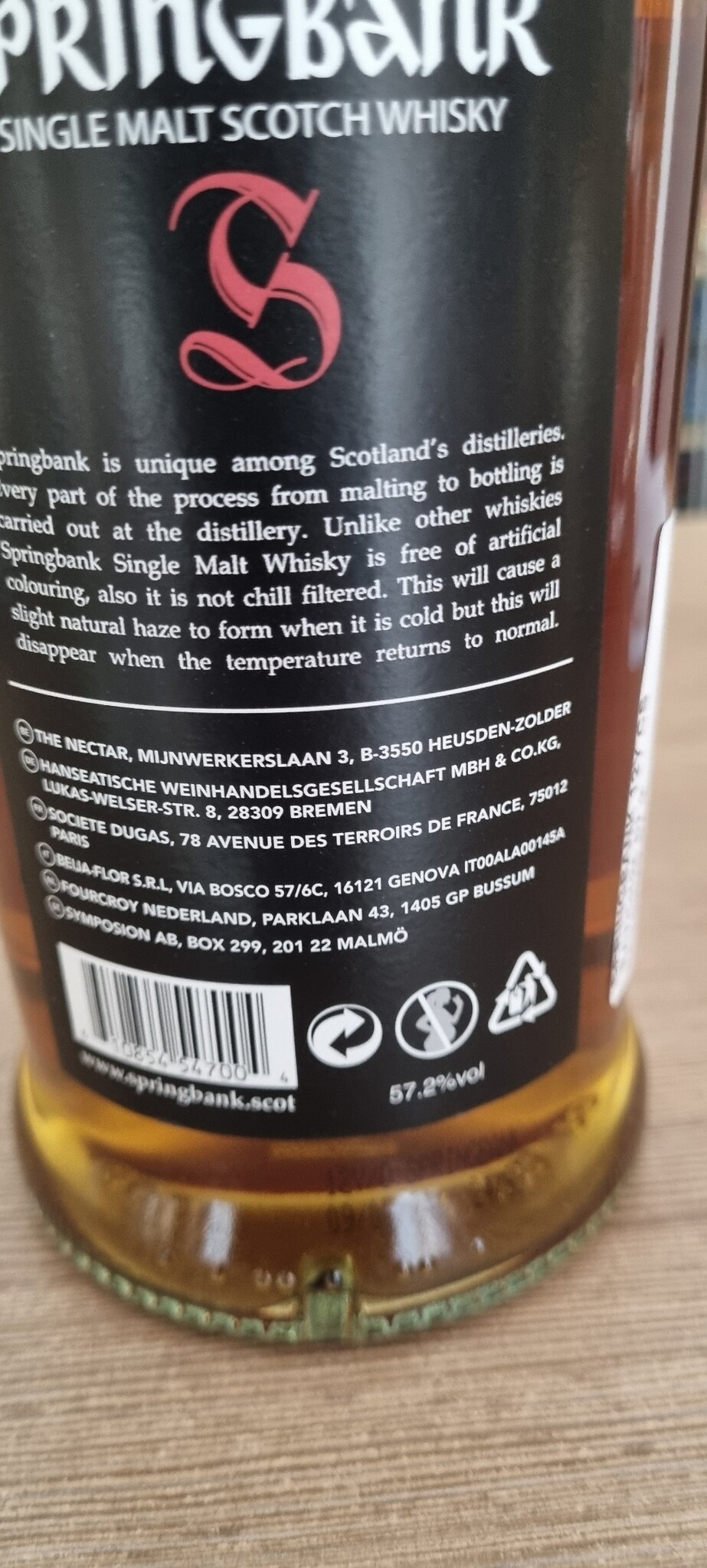 ORIGINAL DISTILLERY BOTLING SPRINGBANK 12Y BATCH 25 57.2% OB
